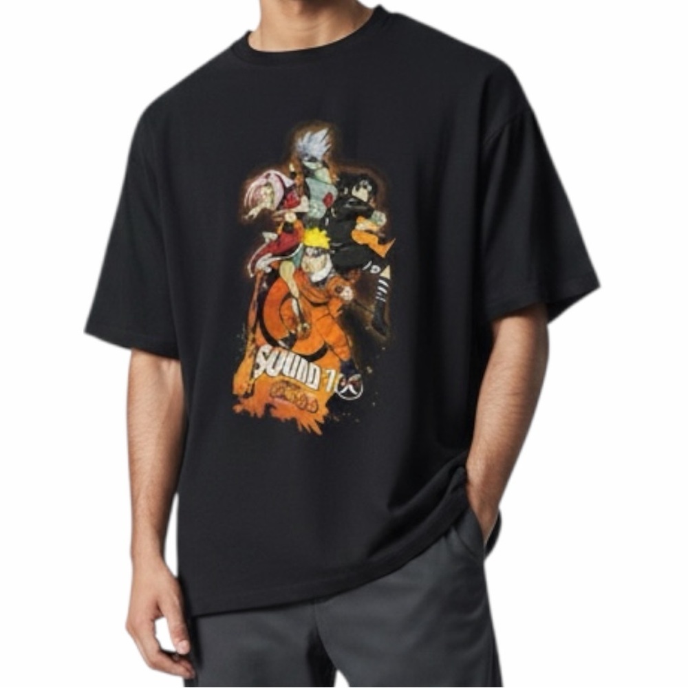 Black Naruto Squad 7 Graphic T-Shirt Medium
